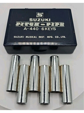 Suzuki Pitch-Pipe A-440 6 Keys Stainless Steel in Case Made In Japan